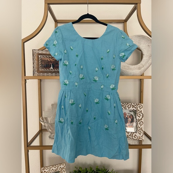 NWT Fanm Mon Bomba Dress size M Baltic Sea Blue mini Manmzel Tuckernuck - Picture 2 of 8